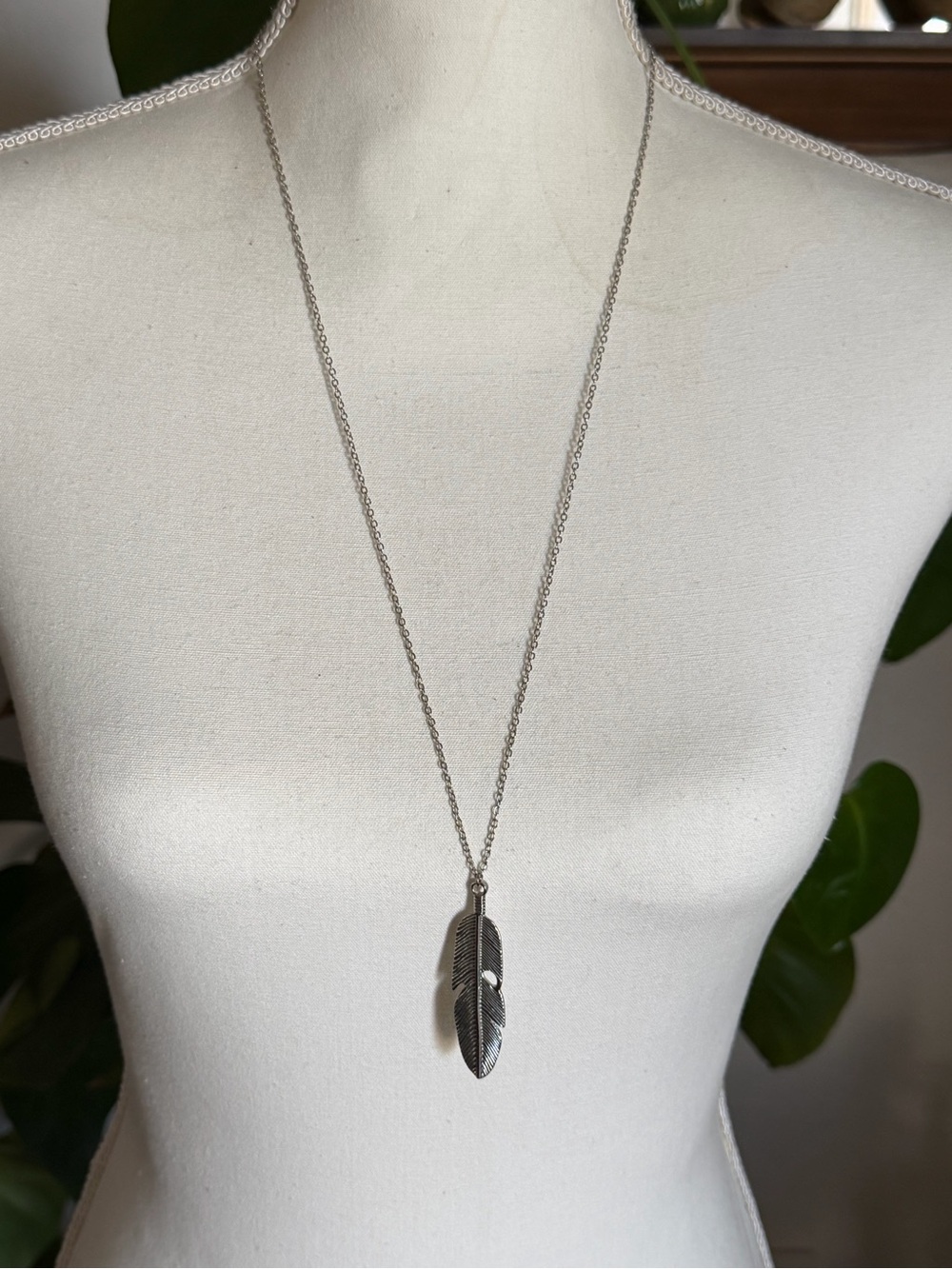 John Varvatos Sterling Silver Feather Pendant Necklace